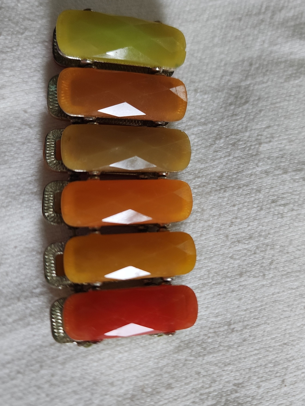 Two (2) Bold Chunky Fashion Statement Vintage Stretchy Design Bracelets - Picture 6 of 8